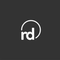 RD initial logo with rounded circle vector