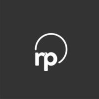 RP initial logo with rounded circle vector