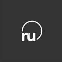 RU initial logo with rounded circle vector