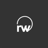 RW initial logo with rounded circle vector