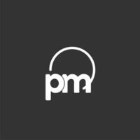 PM initial logo with rounded circle vector