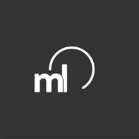 ML initial logo with rounded circle vector