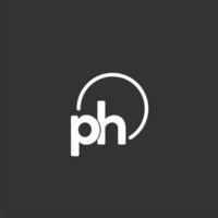 PH initial logo with rounded circle vector