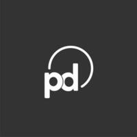 pd inicial logo con redondeado circulo vector