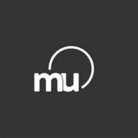 MU initial logo with rounded circle vector