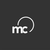 MC initial logo with rounded circle vector