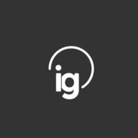 IG initial logo with rounded circle vector