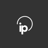 IP initial logo with rounded circle vector