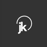 JK initial logo with rounded circle vector