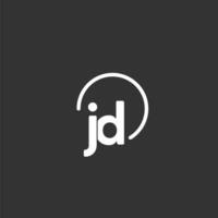 jd inicial logo con redondeado circulo vector