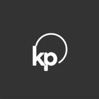 KP initial logo with rounded circle vector