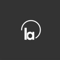 LA initial logo with rounded circle vector