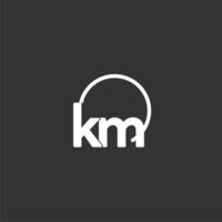 KM initial logo with rounded circle vector