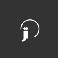 JI initial logo with rounded circle vector