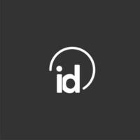 ID initial logo with rounded circle vector