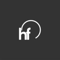 hf inicial logo con redondeado circulo vector