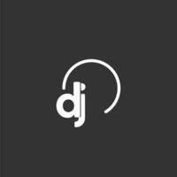 DJ inicial logo con redondeado circulo vector