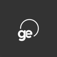 GE initial logo with rounded circle vector