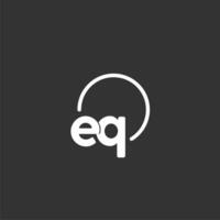 EQ initial logo with rounded circle vector