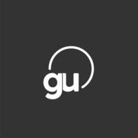 GU initial logo with rounded circle vector