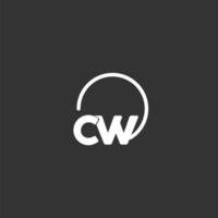 CW initial logo with rounded circle vector