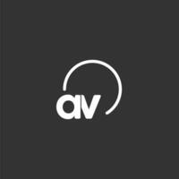 AV initial logo with rounded circle vector