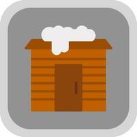 Snowy cabin Vector Icon Design