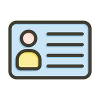 Id Card Thick Line Filled Colors For Personal And Commercial Use. vector