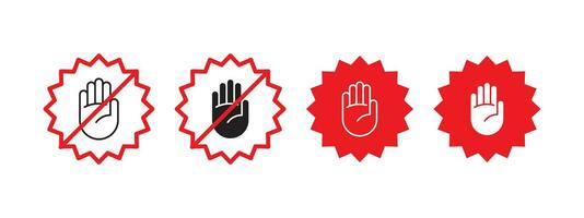 Dont touch icons. Notice do not touch. Warning sign. Vector scalable graphics