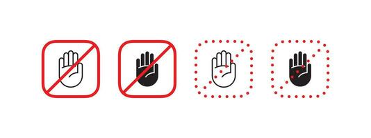 Dont touch badges. Notice do not touch. Warning sign. Vector scalable graphics