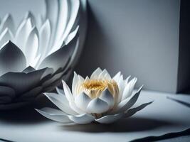 Buddhism religion background with lotus, AI genearted photo