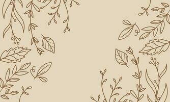 Hand drawn autumn leaves background logo vector