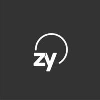 ZY initial logo with rounded circle vector