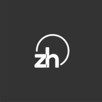 Z h inicial logo con redondeado circulo vector