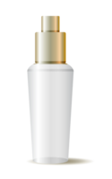 Bottles with spray, dispenser and dropper, cream jar, tube. Cosmetic package. png