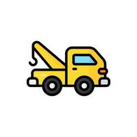 Simple Crane Truck lineal color icon. The icon can be used for websites, print templates, presentation templates, illustrations, etc vector