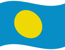 Palau flag in shape. Flag of Palau. Palau flag wave png