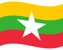 Myanmar Flag. Flag of Myanmar. Myanmar Flag wave png