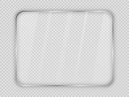 Glass plate in rounded rectangular frame vector