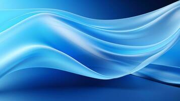 Abstract wavy blue background, 3d wallpaper. AI Generative photo