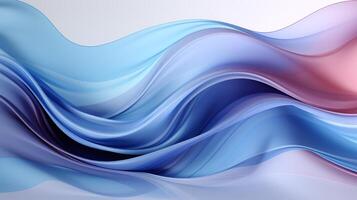 Abstract wavy blue background, 3d wallpaper. AI Generative photo