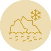 Snowy mountain peak Vector Icon Design