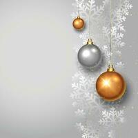 Festive Christmas banner. Advertising horizontal banner. Christmas balls motion blur effect. New Year template for web site, store promotion, social media. vector