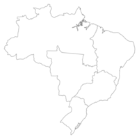 Brasil mapa com administrativo regiões. latim mapa. brasileiro mapa. png