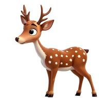 Cute cartoon christmas deer character isolated on background photo