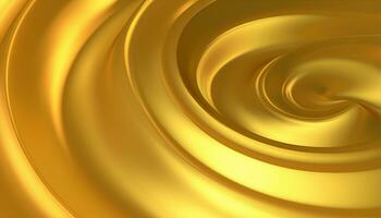 Abstract golden gradient background. Flow liquid metal waves. AI Generative photo