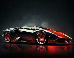 Luxury speed super car. Fast power vehicle concept. Generative AI photo