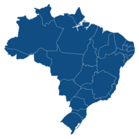 Brasil mapa con administrativo regiones. latín mapa. brasileño mapa. png