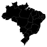 brasile carta geografica con amministrativo regioni. latino carta geografica. brasiliano carta geografica. png