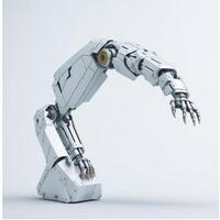 Robotic arm on white background, future technology concept. AI generated photo